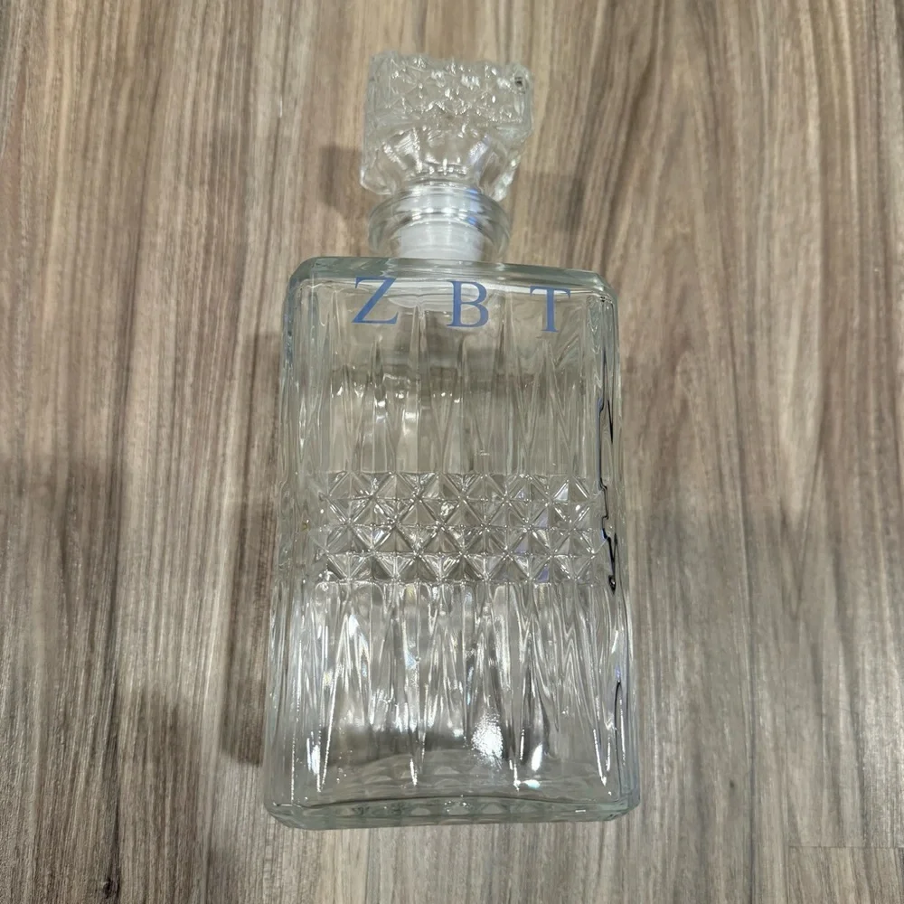Crystal Decanter - Clear with ZBT Letters